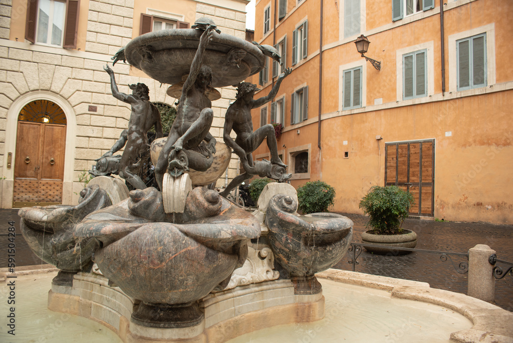 Roma, fontana delle Tartarughe - Rome, Turtles Fountain