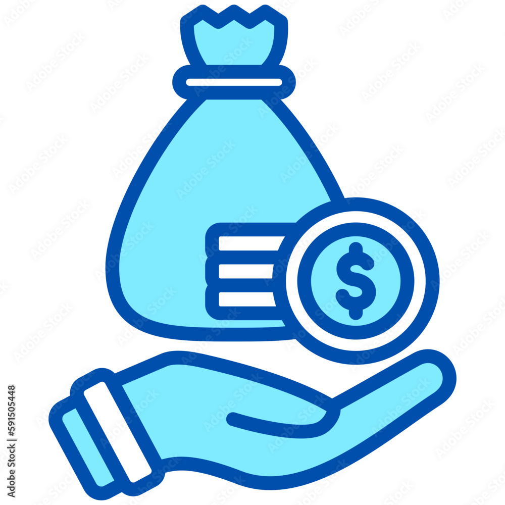 Obraz premium money bag, business and finance icon.