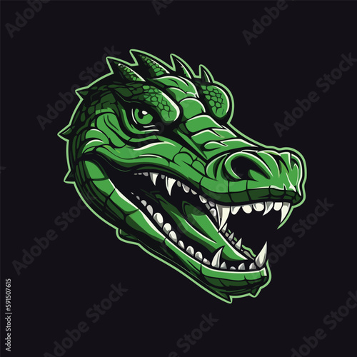 CrocodileTiger head gaming logo esport