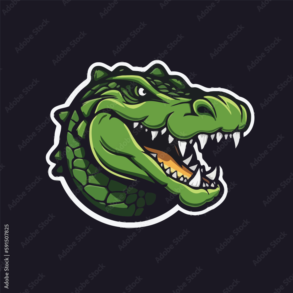Obraz premium CrocodileTiger head gaming logo esport