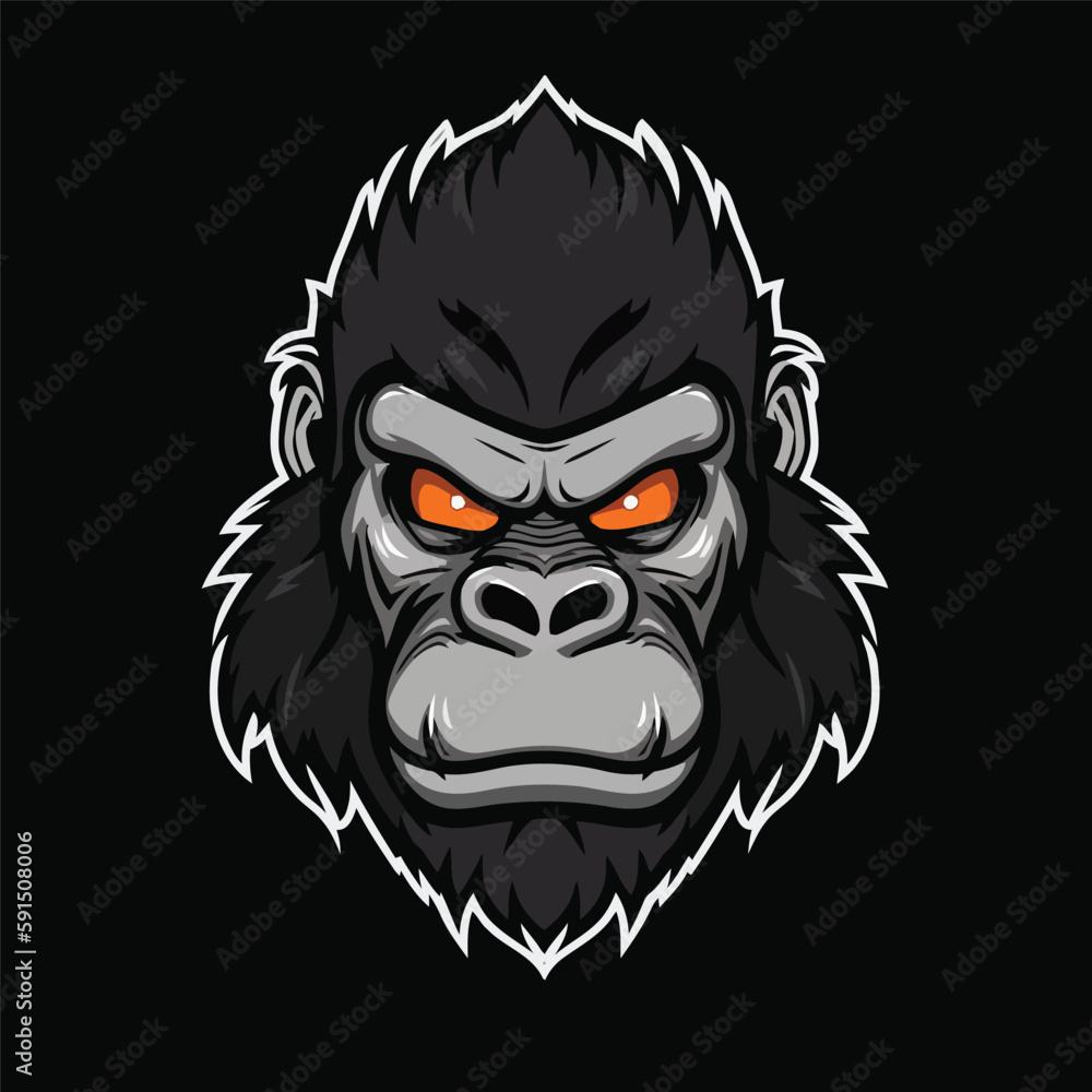 Fototapeta premium Gorilla head gaming logo esport