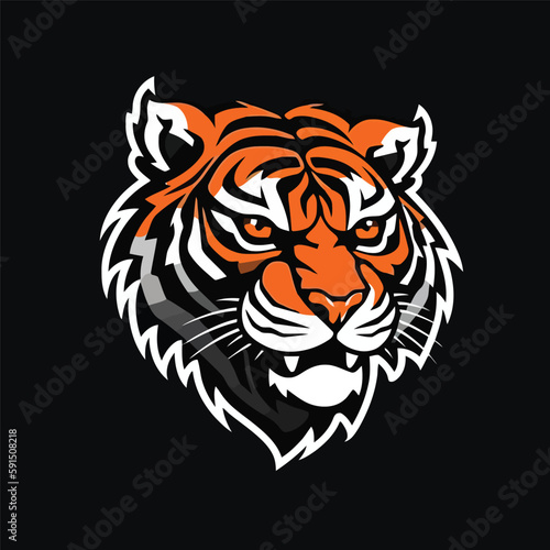 Fototapeta Naklejka Na Ścianę i Meble -  Tiger head gaming logo esport