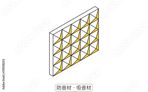 防音材・吸音材　賃貸物件でもできる騒音対策のイラスト