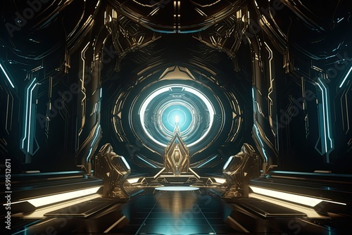 futuristic space stage design. Generartive Ai