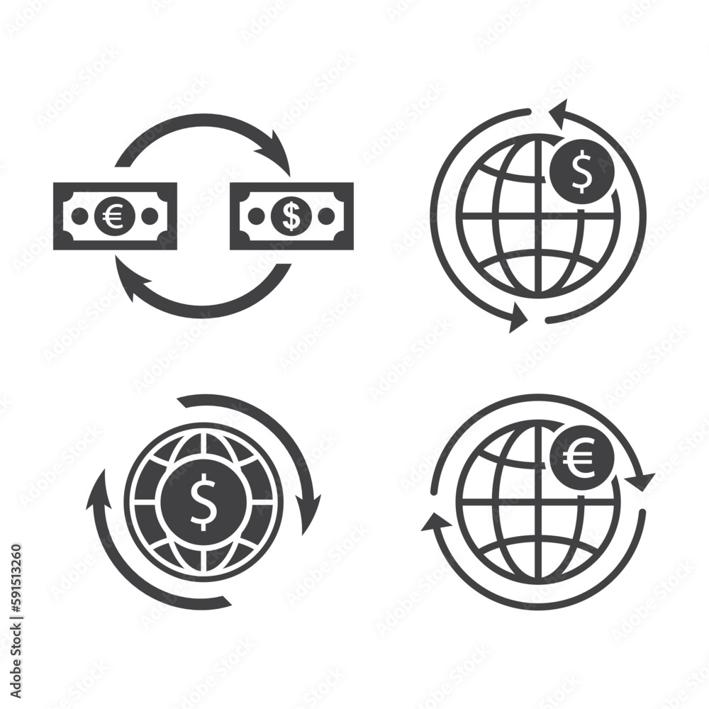 currency exchange vector design set currency exchange vector design set