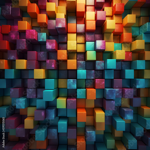 colorful 3d cubes background wallpaper