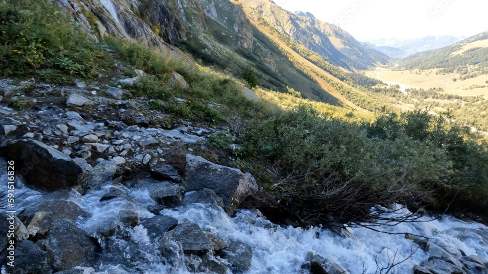 cute mountain highland fast water fall at summertime day - photo of nature cute mountain highland fast water fall at summertime day - photo of nature