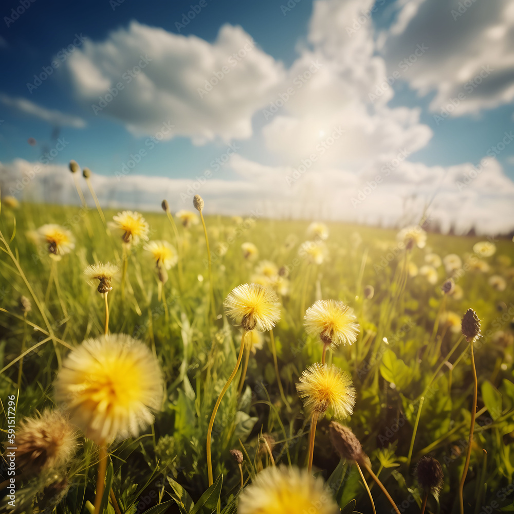 Obraz premium dandelions in field