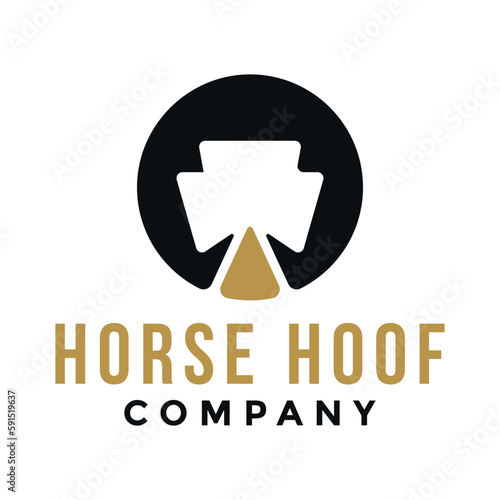 Horse hoof icon logo vector illustration design.