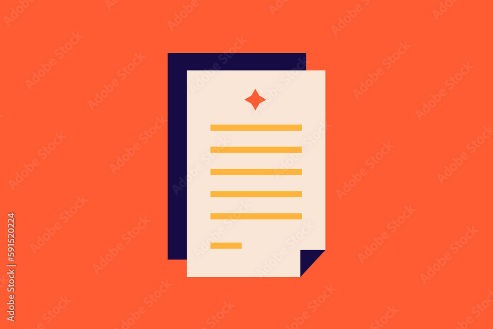 document illustration in flat style design. Vector illustration. document illustration in flat style design. Vector illustration.