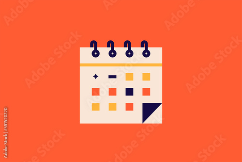 calendar illustration in flat style design. Vector illustration.