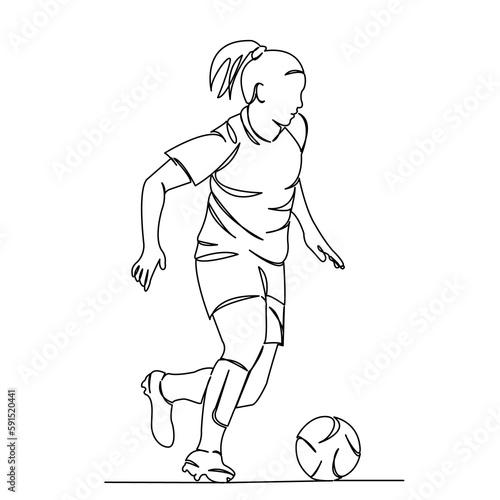 girl soccer player with the ball