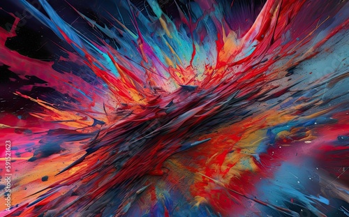 color explosion in an abstract design. Generative Ai