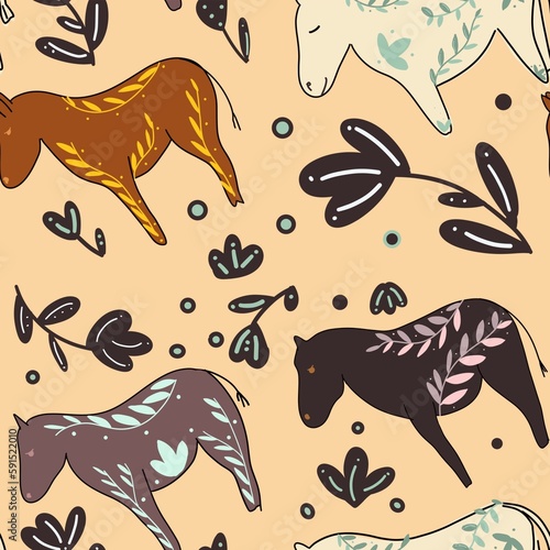 seamless pattern with horses