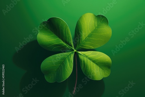 Obraz na płótnie a four leaf clover on a vibrant green background, good luck w salonie