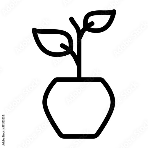 plant pot line icon