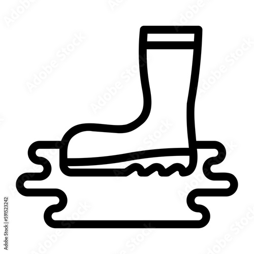 rain boots line icon
