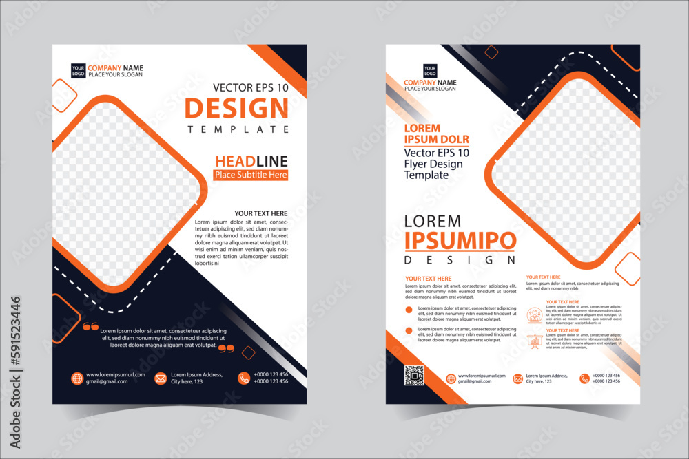 Orange and Black business annual report brochure flyer design template ...