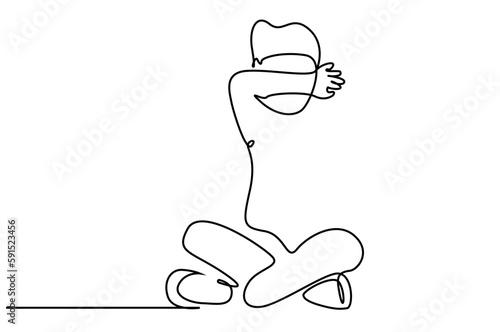 little boy sad coward cowardly shy sitting line art