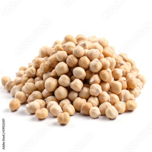 Pile of organic chickpeas seeds ingredient food with white background Generative AI Illustration