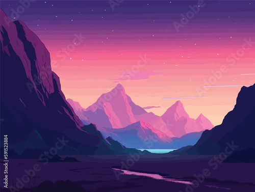 Dutch Landscape Dreams: An Illustrated Cartoon Night Scene with Anime Vibe