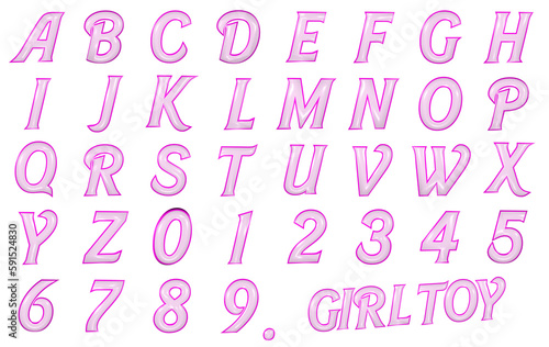 Girl Toy Pink 3D render illustration