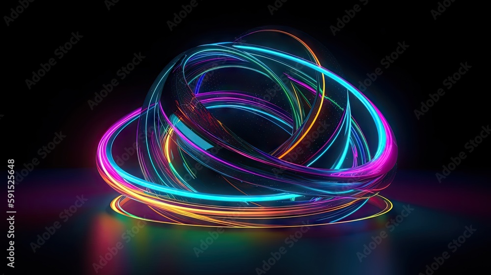 3d and 2d rendering, colorful neon lines, glowing in the dark. minimalistic, futuristic and abstract geometric background wallpaper. Ultraviolet spectrum. Cyber space.. Generative AI 3d and 2d rendering, colorful neon lines, glowing in the dark. minimalistic, futuristic and abstract geometric background wallpaper. Ultraviolet spectrum. Cyber space.. Generative AI