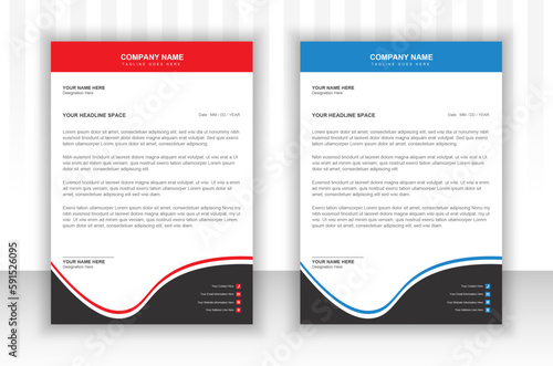 Business letterhead design template with attractive shape and modern design.