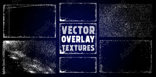 Album cover, vinyl, old cover overlay texture effect with defects. Grunge stamp, vintage effect, folded paper, frayed edges, worn corners and traces of antiquity. Overlay texture stamp. Vintage vector