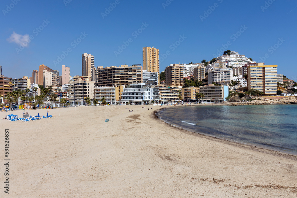 view of finestrat beach in Alicante spain