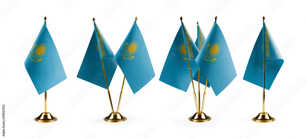 Small national flags of the Kazakhstan on a white background Small national flags of the Kazakhstan on a white background