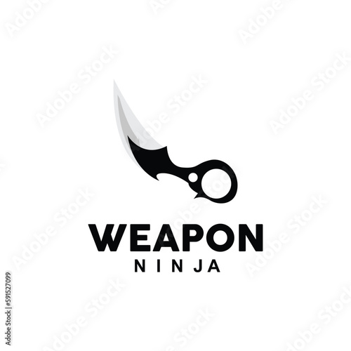 Weapon Logo, Traditional Weapon Karambit Vector, Ninja Fighting Tool Simple Design, Symbol Icon, Illustration