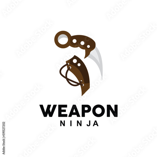 Weapon Logo, Traditional Weapon Karambit Vector, Ninja Fighting Tool Simple Design, Symbol Icon, Illustration