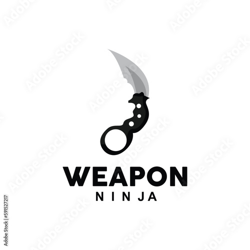 Weapon Logo, Traditional Weapon Karambit Vector, Ninja Fighting Tool Simple Design, Symbol Icon, Illustration