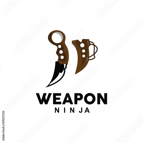 Weapon Logo, Traditional Weapon Karambit Vector, Ninja Fighting Tool Simple Design, Symbol Icon, Illustration