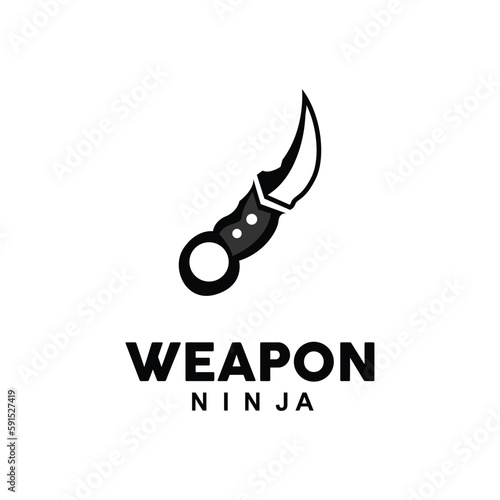 Weapon Logo, Traditional Weapon Karambit Vector, Ninja Fighting Tool Simple Design, Symbol Icon, Illustration