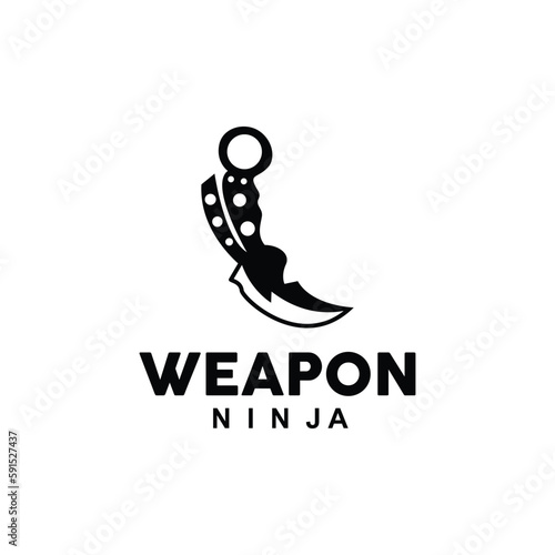 Weapon Logo, Traditional Weapon Karambit Vector, Ninja Fighting Tool Simple Design, Symbol Icon, Illustration