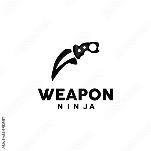 Weapon Logo, Traditional Weapon Karambit Vector, Ninja Fighting Tool Simple Design, Symbol Icon, Illustration