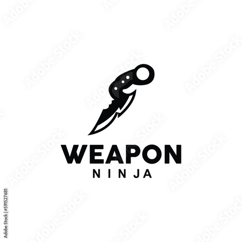 Weapon Logo, Traditional Weapon Karambit Vector, Ninja Fighting Tool Simple Design, Symbol Icon, Illustration
