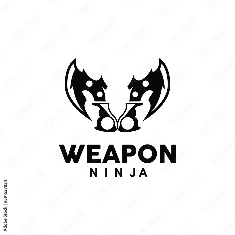 Obraz premium Weapon Logo, Traditional Weapon Karambit Vector, Ninja Fighting Tool Simple Design, Symbol Icon, Illustration
