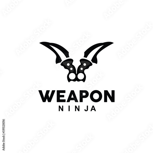 Weapon Logo, Traditional Weapon Karambit Vector, Ninja Fighting Tool Simple Design, Symbol Icon, Illustration