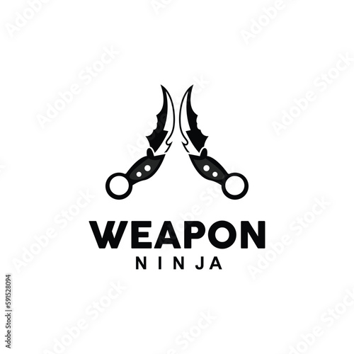 Weapon Logo, Traditional Weapon Karambit Vector, Ninja Fighting Tool Simple Design, Symbol Icon, Illustration