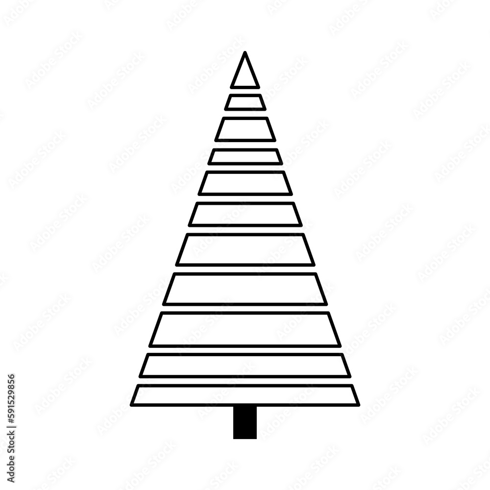 Christmas tree icon on transparent background. Christmas tree icon on transparent background.