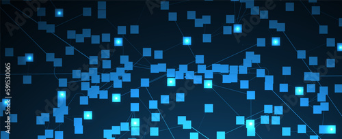 Neural network concept. Connected cells with links. High technology process. Abstract background