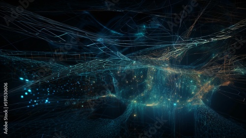 intelligence artificielle et connexion de réseau, arrière plan graphique, illustration graphique, ia générative