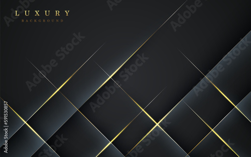 abstract black diagonal stripe with golden line shadow and light luxury texture background. eps10 vector