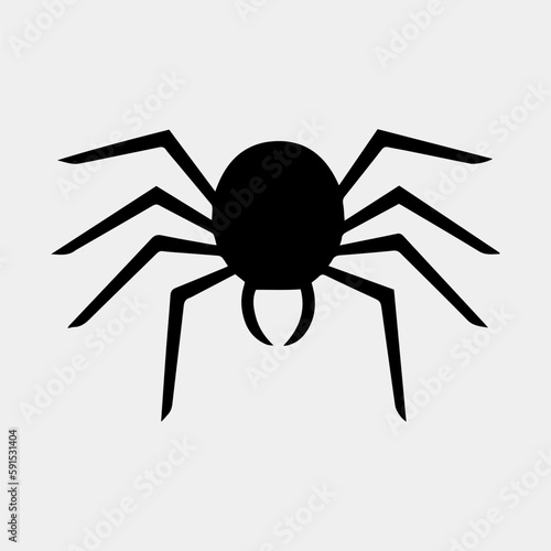 Vector illustration of spider silhouette on white background