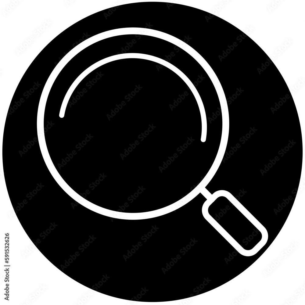 White search icon on a black background White search icon on a black background
