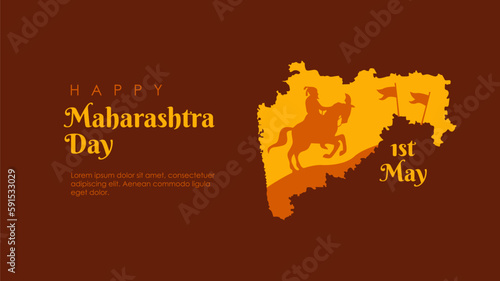 Foto happy maharashtra day banner template