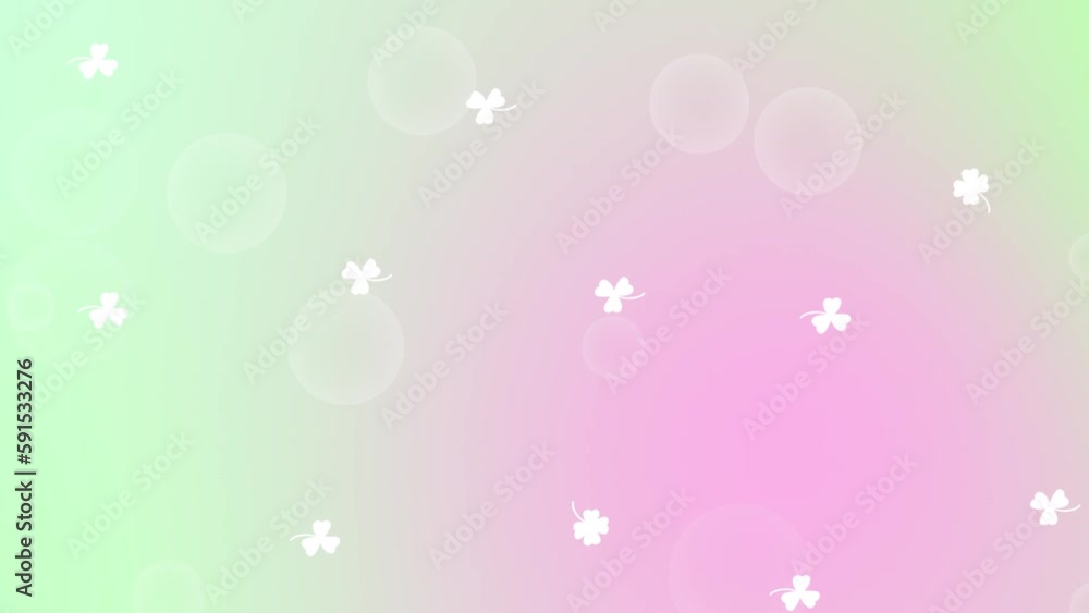 ゆれるクローバーの背景_グラデーション ゆれるクローバーの背景_グラデーション